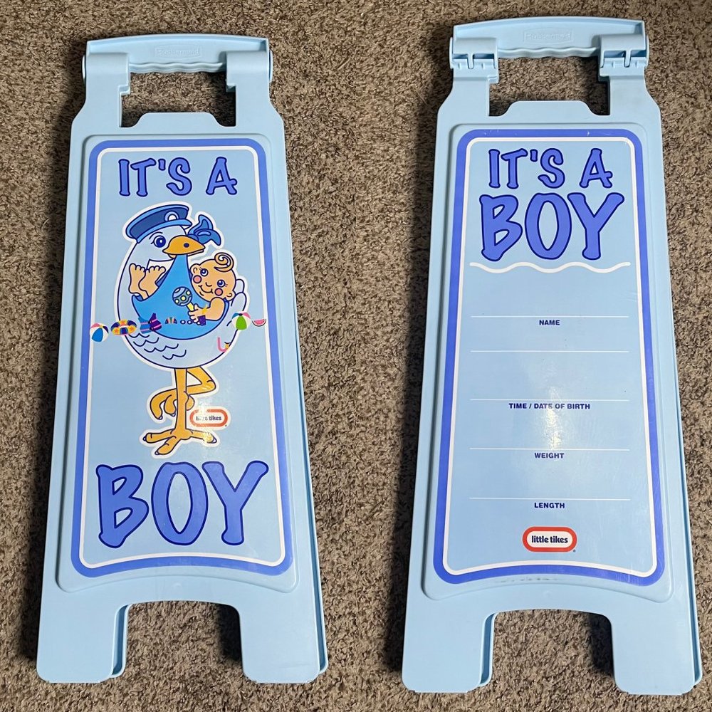 Rubbermaid Little Tikes "It's A Boy" Plastic Stand Up Welcome Sign